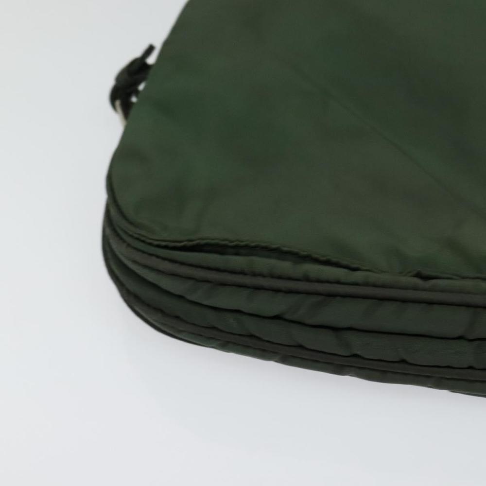 PRADA Shoulder Bag Nylon Khaki Silver Auth bs26048 - Picture 14 of 16
